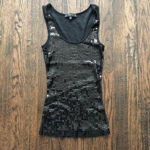 Express Black Sequin Tank Top Sz Small